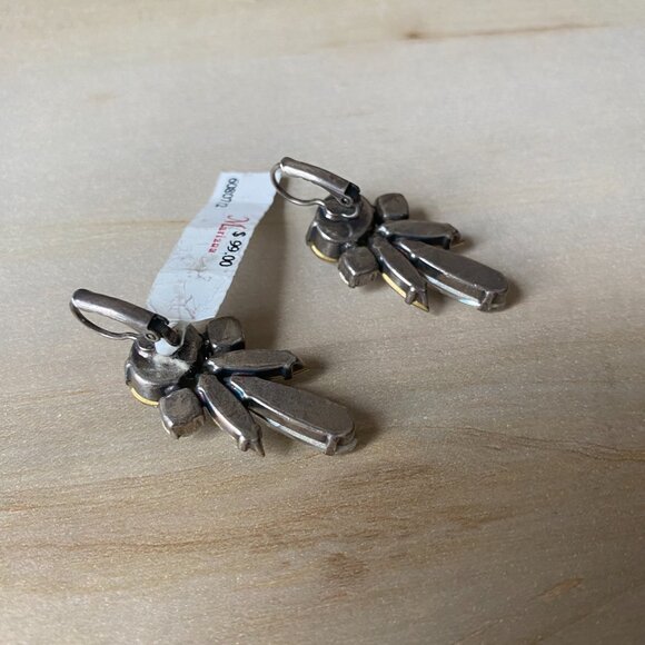 NWT Mariana Art Deco Icy White Swarovski Crystal Glam Leverback Earrings Silver - Picture 12 of 12